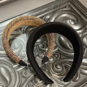 Padded Headbands Metallic Multicolor and Black Velvet Headband Set